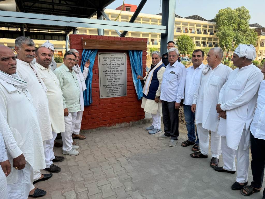 मंत्री कृष्ण लाल पंवार ने आर्य कन्या गुरुकुल मोर माजरा में किया शेड का शिलान्यास